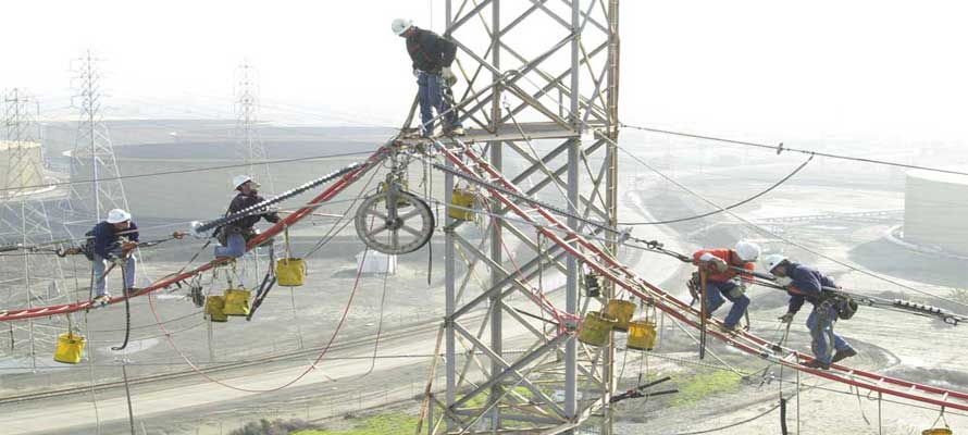 workers on a high wire