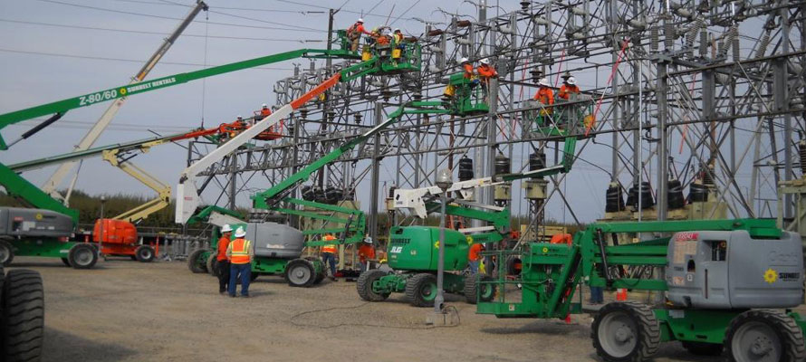 workers on substation