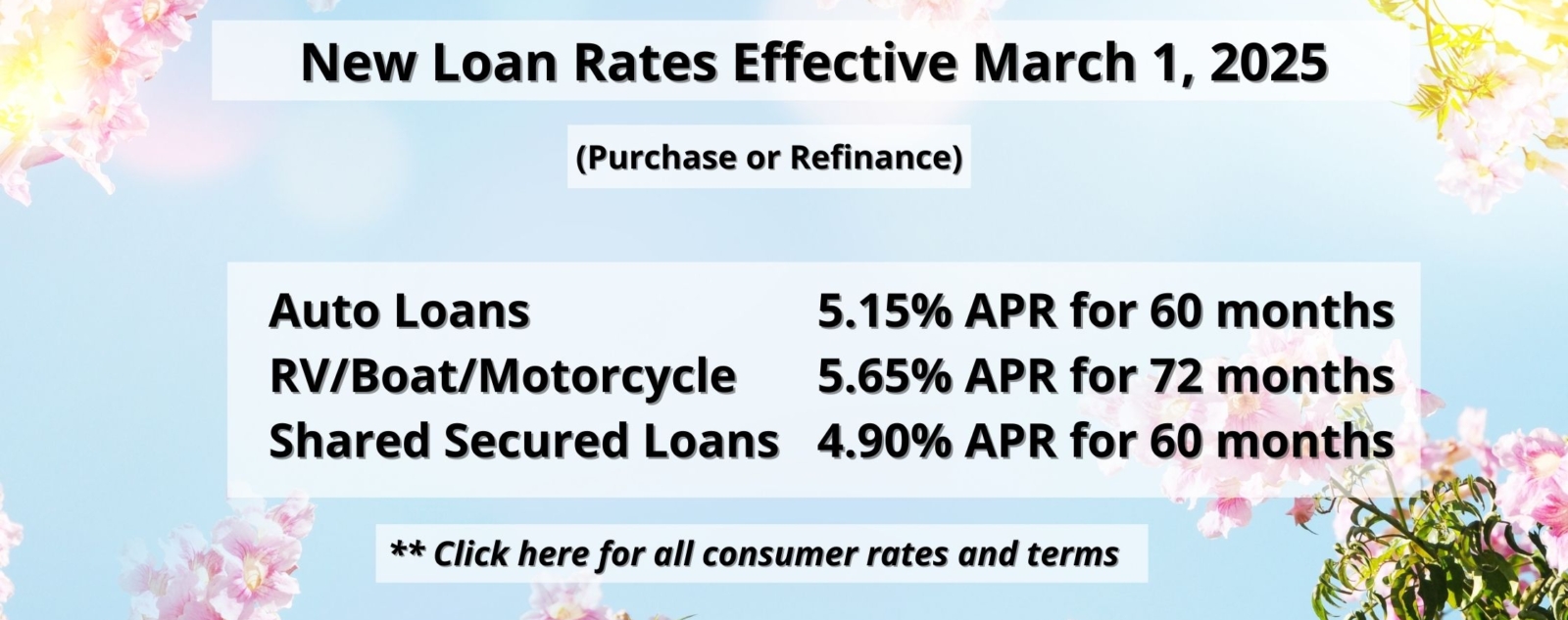 March 2025 Rates